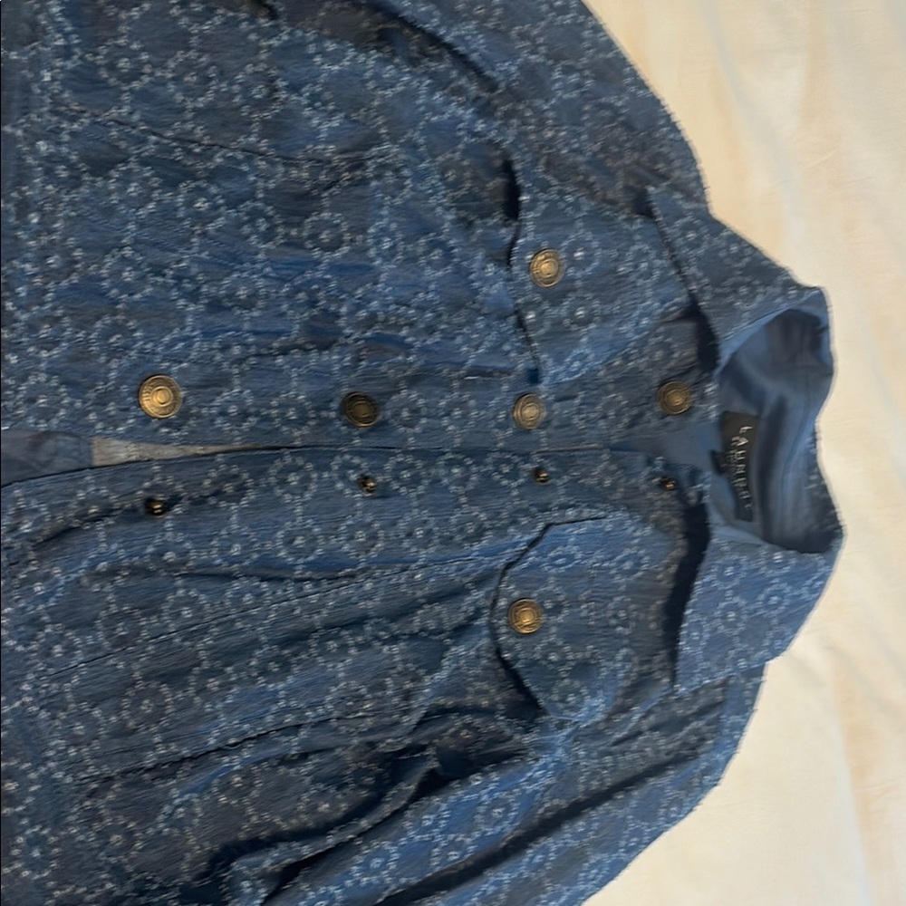Laundry By Shelli Segal Blue Patterned Jacket